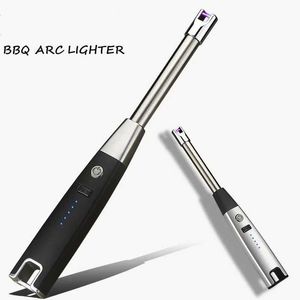 USB Charging Single Arc Pulse Lighter Outdoor Metal Windproof Flameless Electric Kitchen Barbecue Candle Gifts