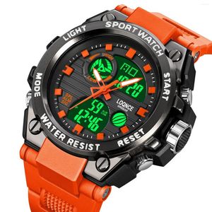 Armbanduhren Herrenuhr LOQNCE Male Montre Homme Sportuhren Digital Double Time Chronograph Herren LED-Anzeige Quarz