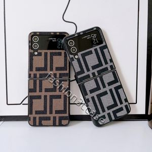 Modedesigner telefonfodral för samsung galaxy zflip 3 5 zfold 4 foldble huawei p50potket lyxbrev täcke anti drop pc case