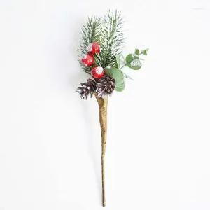 Dekorative Blumen 1PCS 25cm Künstliche Pflanzen Gefälschte Tannenzapfen Kränze Weihnachten Home Decor Diy Handmade