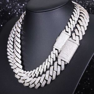 Gra Certificate D/vvs Moissanite Diamond 15mm 20mm Cuban Chain Heavy Silver Hip Hop Necklace