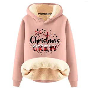 Women's Hoodies Christmas Fashion Tops Womens Warm Hoodie Fleece Pullover Ladies Jumper Oversized Sweatshirt LT21