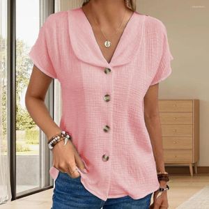 Damenblusen, elegante Button-Down-Reversbluse, trendiger Top-Kragen, Cardigan-Stil, bequem, solide, für Damen