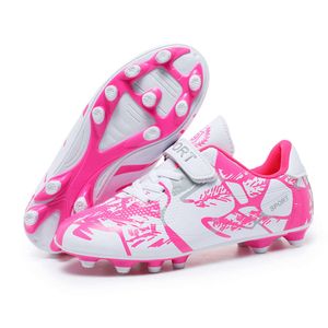 New Children's Football Boots Boys Girls AG TF Soccer Cleats Youth Kids Low Top Training Shoes Pink Blue Gold