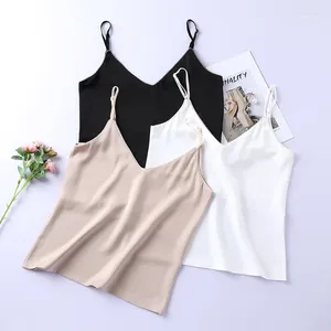 Kvinnors blusar 2023 sommarblus kvinnor solid camisole väst avslappnad smal v-hals sexig tank topp kvinnlig klädkontor lady korsett