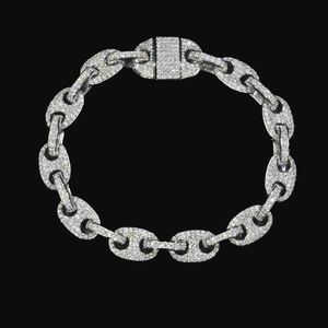 Collane con ciondolo Passa Tester di diamanti Vvs Ice Out Chicchi di caffè Moissanite Catena a maglia cubana 8 mm Bracciale Sier Gioielleria raffinata per uomo Woma Dhcnt