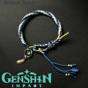 Cazibe bilezikler oyunu genshin etkisi gezgin scaramouche cosplay balladeer bileklik unisex ip zinciri kolye bilezik mücevherler