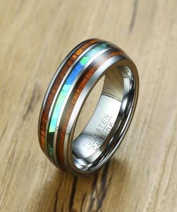 vnox 8mm Tungsten Carbide Ring for Men for Wood Pattern Coloredユニークな結婚指輪紳士Anel Jewelry Y1128636241