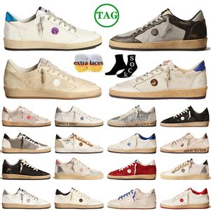 Sapatos de plataforma de designer Super Star Ball Stars Mocassins Preto Branco Prata Luxo Goldenes Clássico Mocassins Casuais Flat Sneakers Dhgate Mens Mulheres Itália Treinadores