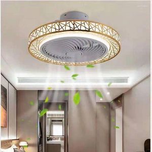 Nordic Postmodern Intelligent LED Ceiling Fan With Lamp Remote Control Bedroom Decorative Invisible Silent