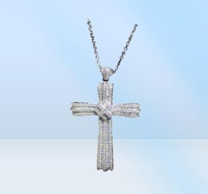 Choucong Handmade Luxury Jewelry Real 925 Sterling Silver Pave White Sapphire CZ Diamond Gemstones Pendant Clavicle Chain Necklace7993406