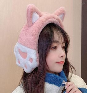 BERETS 1PC FASHION CAT EARS HEADBAND EAR WARMER PLUSH EARMUFFS Earflapsかわいいファジー女性ウィンターアウトドアウォームマストアクセサリー7038103