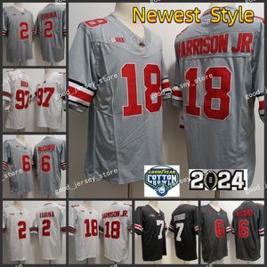 2024 Cotton Bowl NCAA OSU Ohio State Buckeyes College Football Jersey NCAA Marvin Harrison Jr.