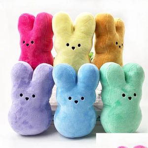 Outros suprimentos de festa festiva Atacado Sublimação Coelhinho de Páscoa Peeps Plush Rabbit Dolls Simation Stuffed Animal para crianças Presente Sof Dh3Co