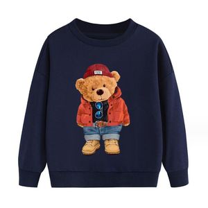 Spring Autumn Kids Cartoon Bear Sweatshirts Bomull Barn Pullver pojkar flickor jumper barntröja