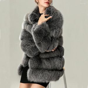 Casacos de pele femininos de inverno 2023 grosso quente feminino fofo casaco falso jaqueta de prata casacos de moda de luxo