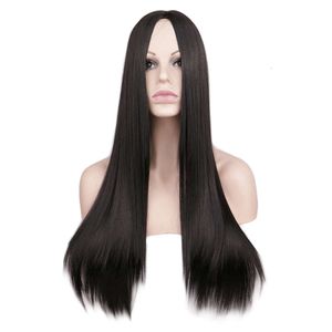 Women Synthetic 70 Cm Long Straight Cosplay Wig Party Sliver White 100% High Temperature Fiber Hair Wigs