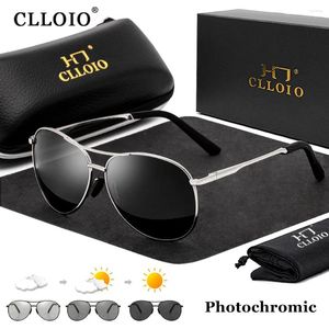 Occhiali da sole CLLOIO Top Pilot Pochromic Uomo Polarizzati Day Night Driving Glasses Donna Chameleon Anti-glare Sun UV400