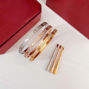 Eternal Loves Classic Para Love Mankiet Bracelets 18K Rose Gold Wide i wąskie kobiety Mężczyźni Tytan Stalowe śruba Bracele280u