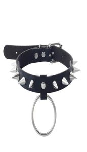 Chokers emo spike choker cool punk svart faux läder krage för flickor chocker goth halsband gotiska tillbehör2491454