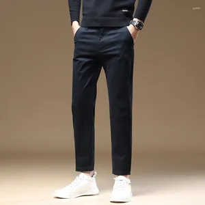 Men's Pants Mens Cotton Casual Stretch Male Trousers Man Long Straight High Quality 4 Colors Plus Size Pant Suit 42 44 46 CY9114