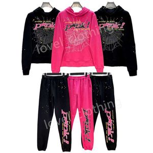 Sp5der Young Thug Pink Uomo Donna Designer Felpa con cappuccio Moda Felpe con cappuccio Schiuma Stampa Web Grafica Felpa Pullover Top Abbigliamento Taglia S-xl WU79