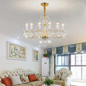 Żyrandole Luster Crystal żyrandol salon do jadalni dekoracja sypialnia Złote zawieszenie światło domowe luksusowe lampa wisząca