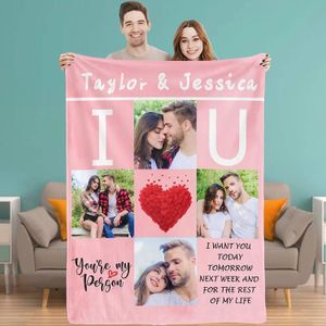 Blanket Customize personalized carpets and gifts with photo text for boyfriends girlfriends wives and husbands 231212