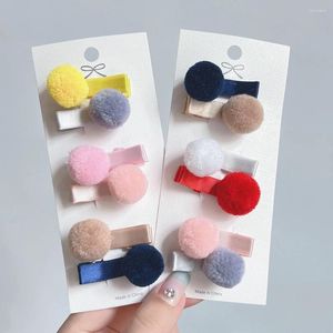 Saç Aksesuarları 12 PC/Lot Küçük Pompon saç topu Klip Kore