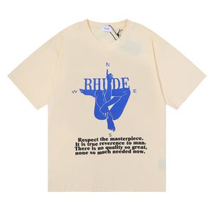 トップクラフトマンシップRhude Mens T Shirts Summer Fashion Designer Tshirts Street Casuare Shirteve Beach Style Tee Cotton Printing Shirt 595