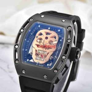 des Mode Luxus Marke Schädel Herrenuhr Freizeit Frau Diamant Uhren Stahl Kalender Silikon Quarz Armbanduhren Fabrikverkauf