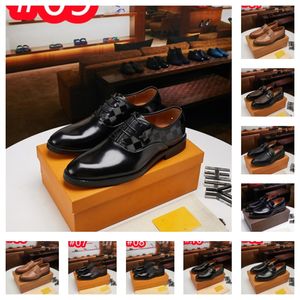 40Modelo Top Luxury Designer Dress Shoes Masculino Couro Genuíno Italiano Wingtip Oxfords Monk Strap Buckle Brogue Business Wedding Formal Shoes Tamanho Grande 38-47