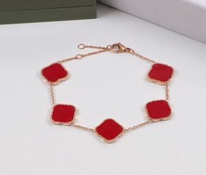 Klasyczne modne urok Tassel Bracelets 4fur liść koniczyna projektant biżuterii 18K Złota Bransoletka dla kobiet mężczyzn Naszyjki E7394486