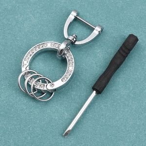 Kreativ Einfacher Diamant-verkrusteter Schlüsselkette Männer Frauen exquisite schöne Tasche Anhänger schöne Partygeschenk Silber Auto Schlüsselkette