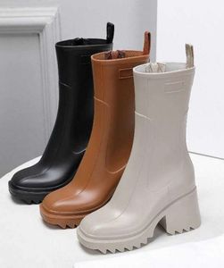 Luxurys designers Women Rain Boots England Style Waterproof Welly Rubber Water Rains Shoes Ankel Boot Boots 6588