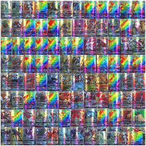 Kortspel 100pc 1 Pack Flash Pokmon Collection Board Game Slumpmässiga gåvor för barn Y1212270J Drop Leverans Toys Puz Dhtz7 DH7LD