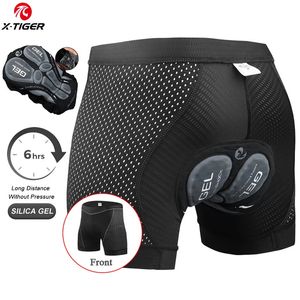 Cycling Underwears X-TIGER Cycling Shorts Men's Cycling Underwear Breathable Mesh Riding Underpant Gel Pad Shockproof Bike Shorts Bicycle Underwear 231212