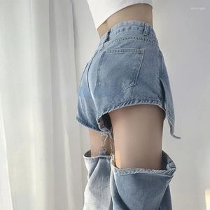 Jeans da donna Pantaloni a gamba larga Ragazze piccanti europee americane Fried Street Tubo dritto Estate Donna Vita alta Design ampio