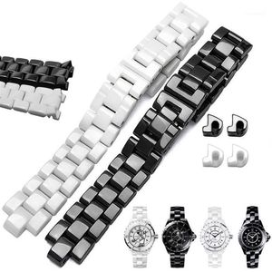 Watch Bands Ceramics Wristband High Women's Men's Strap Fashion Bracelet Black White 16mm 19mm For J122300
