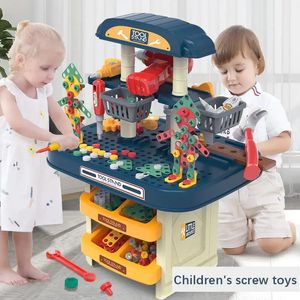 Tools Workshop Simulation Repair Toolbox For Kids Electric Drill Pretend Play House Game Engineering Education Screw Tool Table Children's Toys 231211