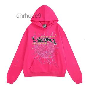 SP der Young Thug Men Women hoodie High Quality Foam Print Spider Web Graphic Pink Sweatshirts Y K Pullovers 49Ue