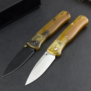 New BM 535-4 Pocket Folding Knife 9Cr18Mov Drop Point Blade CNC Finish PEI Plastic Handle Outdoor Camping Hiking EDC Folder Knives with Retail Box