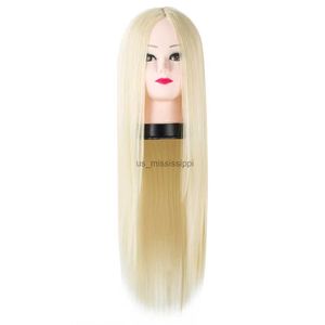 Syntetiska peruker syntetiska långt hår fei-show rak blond peruker värmebeständig fiber pelucas tecknad roll cos-play kostym kvinnor hårpiecel240124