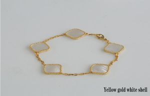 Classici quattro braccialetti con ciondoli a forma di trifoglio a 4 foglie, collane a catena di design, oro 18 carati, conchiglia di agata, madreperla per donne, ragazze, matrimoni M8805602