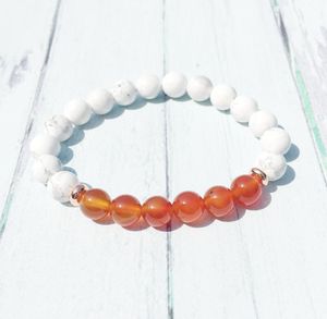 MG0442 8 mm Carnelian Womens Armband Howlite Emotional Balance Armband Natural Gem Stone Handgjorda armband hela5788338