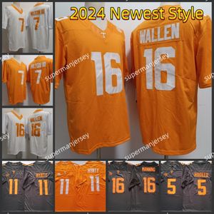 NCAA Tennessee Volunteers Football Jersey 5 Hendon Hooker Jersey 11 Jalin Hyatt Jersey 16 Wallen Jersey Manning Stitched Jersey 7 Milton III New