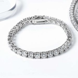 Corrente de tênis 5mm pulseira de moissanite 925 prata esterlina caixa de presente joias femininas prontas para enviar xingyue 1 peça