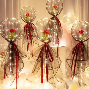 10PC Decoração de festa LED balão de luz vara decoração de festa de aniversário infantil suporte de balão transparente decoração de casamento suprimentos de balão 231212