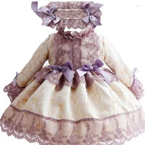 Kız Elbiseler Bebek Çocuk Çocuk Giyim Kızlar Bahar ve Sonbahar Elbise Uzun Lolita Stil Prenses 1-6 Yaşındaki