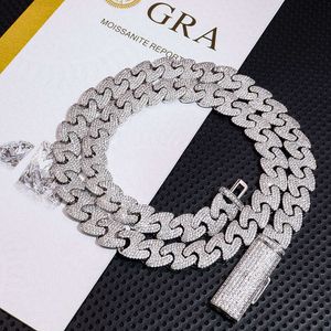 Wholesale Hip Hop Jewelry Moissanite Vvs Silver Plated 11mm Cuban Link Chain for Men Women Life